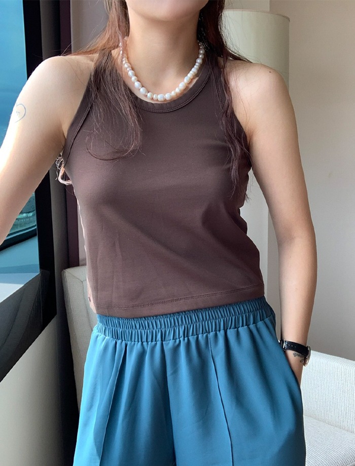 silky cropped sleeveless (4color)